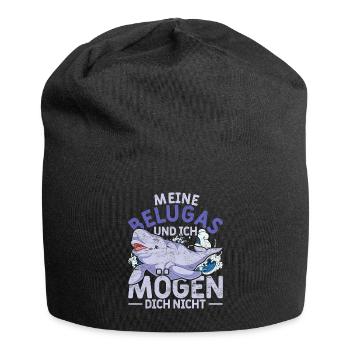 Meine Belugas und ich mögen dich nicht Beluga Wal - Jersey-Beanie - Schwarz - Vorne