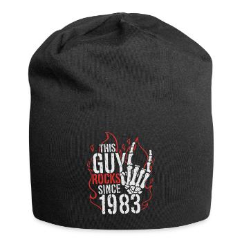Ce mec est rock depuis l’anniversaire du millésime 1983 - Bonnet en jersey - noir - Devant
