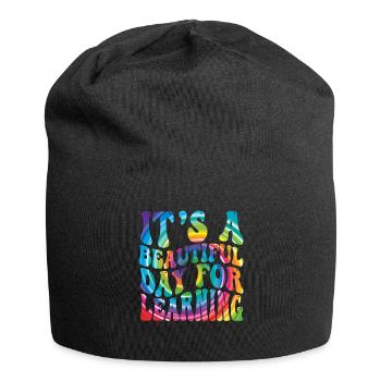 Es ist ein schöner Tag zum Lernen - Jersey-Beanie - Schwarz - Vorne