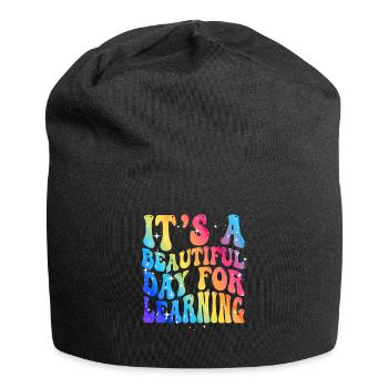 Es ist ein schöner Tag zum Lernen - Jersey-Beanie - Schwarz - Vorne