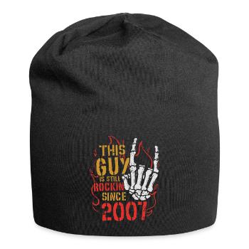 Ce mec est rock depuis l’anniversaire du millésime 2007 - Bonnet en jersey - noir - Devant