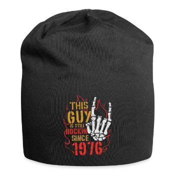 Ce gars est rock depuis l’anniversaire du millésime 1976 - Bonnet en jersey - noir - Devant