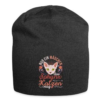 Okkult Nacktkatze Mädchen Geschenk Sphynx Katze - Jersey-Beanie - Anthrazit - Vorne