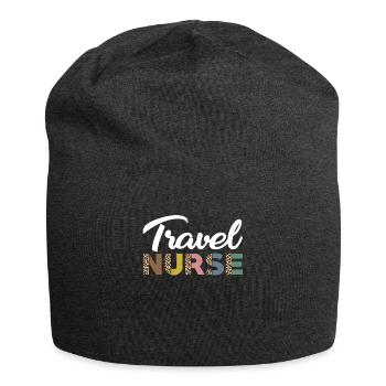 Niedliche Reisekrankenschwester Leopardenmuster - Jersey-Beanie - Anthrazit - Vorne