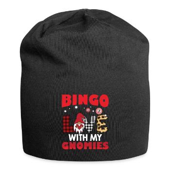 Bingo Liebe Mit Meinen Gnomies Buffalo Plaid Bingo - Jersey-Beanie - Schwarz - Vorne