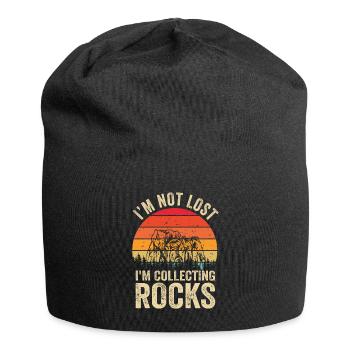 Ich bin nicht verloren Ich sammle Steine Lustige Geologie - Jersey-Beanie - Schwarz - Vorne