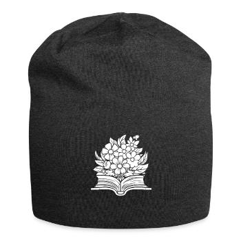 Buch Leseratte Bücherwurm - Jersey-Beanie - Anthrazit - Vorne
