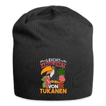 Exotisches Tier Vogel Geschenk Lustiges Tukan - Jersey-Beanie - Schwarz - Vorne