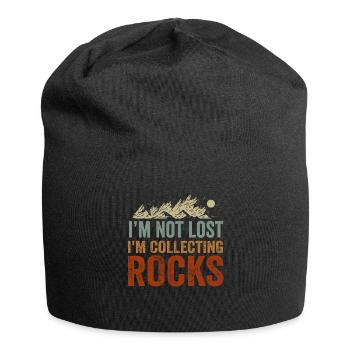 Ich bin nicht verloren Ich sammle Steine Lustige Geologie - Jersey-Beanie - Schwarz - Vorne