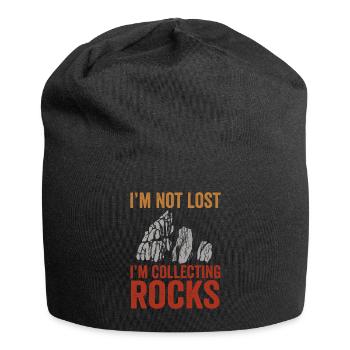 Ich bin nicht verloren Ich sammle Steine Lustige Geologie - Jersey-Beanie - Schwarz - Vorne