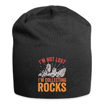 Ich bin nicht verloren Ich sammle Steine Lustige Geologie - Jersey-Beanie - Schwarz - Vorne