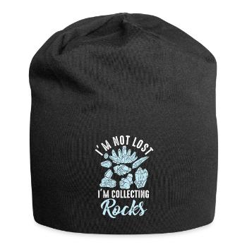 Ich bin nicht verloren Ich sammle Steine Lustige Geologie - Jersey-Beanie - Schwarz - Vorne