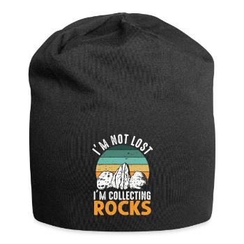Ich bin nicht verloren Ich sammle Steine Lustige Geologie - Jersey-Beanie - Schwarz - Vorne