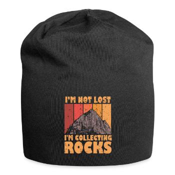 Ich bin nicht verloren Ich sammle Steine Lustige Geologie - Jersey-Beanie - Schwarz - Vorne
