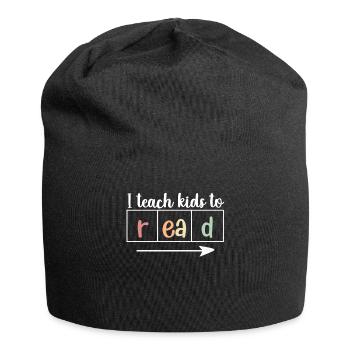 I Teach Kids To Read Science Teachers Reading - Jersey Beanie - black - Front