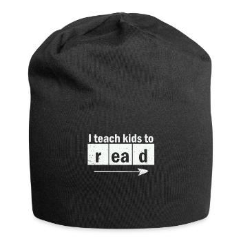 I Teach Kids To Read Science Teachers Reading - Jersey Beanie - black - Front