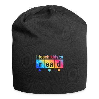 I Teach Kids To Read Science Teachers Reading - Jersey Beanie - black - Front