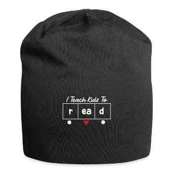 Ich bringe Kindern bei, Naturwissenschaften zu lesen, Lehrer lesen - Jersey-Beanie - Schwarz - Vorne