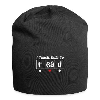 I Teach Kids To Read Science Teachers Reading - Jersey Beanie - black - Front
