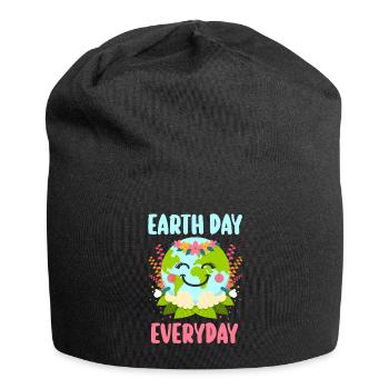Tag der Erde Tägliches Umweltbewusstsein - Jersey-Beanie - Schwarz - Vorne