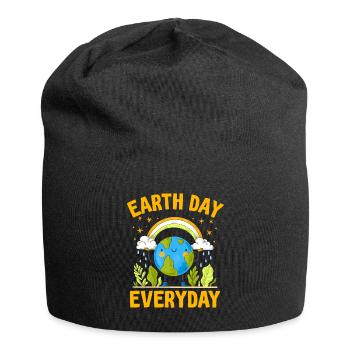 Tag der Erde Tägliches Umweltbewusstsein - Jersey-Beanie - Schwarz - Vorne