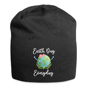 Tag der Erde Tägliches Umweltbewusstsein - Jersey-Beanie - Schwarz - Vorne