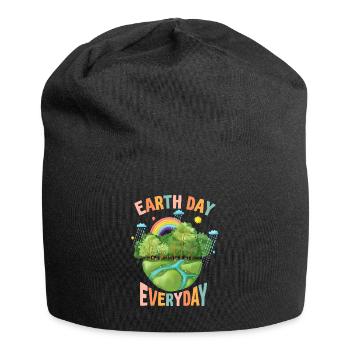Tag der Erde Tägliches Umweltbewusstsein - Jersey-Beanie - Schwarz - Vorne