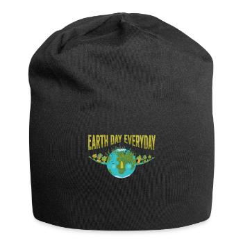 Tag der Erde Tägliches Umweltbewusstsein - Jersey-Beanie - Schwarz - Vorne