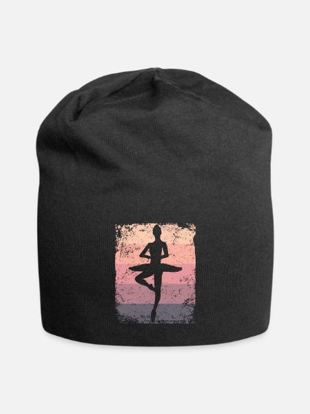 Ballett Tänzerin Vintage Frau Ballerina - Jersey-Beanie - Schwarz