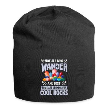 Wandern Sie auf der Suche nach coolen Felsen - Jersey-Beanie - Schwarz - Vorne