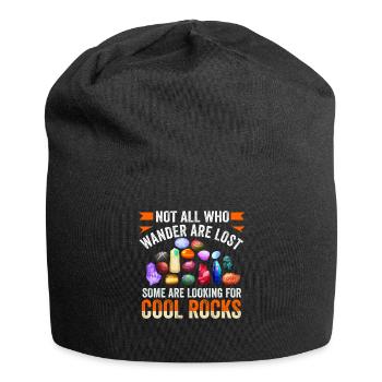 Wandern Sie auf der Suche nach coolen Felsen - Jersey-Beanie - Schwarz - Vorne