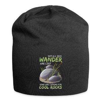 Wandern Sie auf der Suche nach coolen Felsen - Jersey-Beanie - Schwarz - Vorne