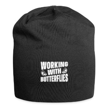 Amateur gardener garden butterflies in the garden - Jersey Beanie - black - Front