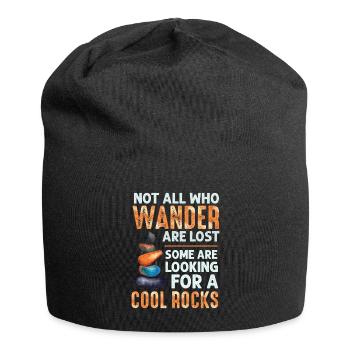 Wandern Sie auf der Suche nach coolen Felsen - Jersey-Beanie - Schwarz - Vorne