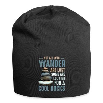 Wandern Sie auf der Suche nach coolen Felsen - Jersey-Beanie - Schwarz - Vorne