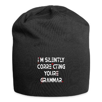 Je corrige silencieusement votre grammaire - Bonnet en jersey - noir - Devant