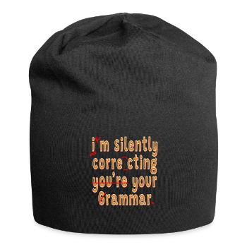 Je corrige silencieusement votre grammaire - Bonnet en jersey - noir - Devant