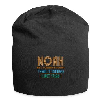 Noah war ein Verschwörungstheoretiker und es regnete - Jersey-Beanie - Schwarz - Vorne