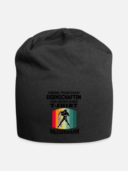 Geburtstag Sternzeichen Retro Wassermann - Jersey-Beanie - Schwarz