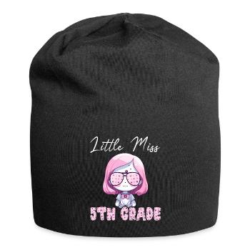 Premier Jour École Classe CM2 Rentrée Fille - Bonnet en jersey - noir - Devant