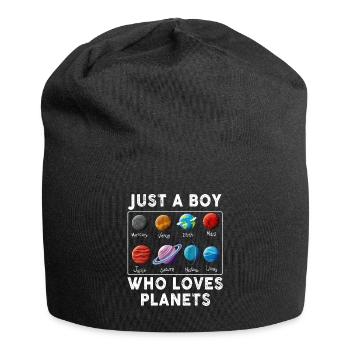 Just A Boy Who Loves Planets Solar System - Jersey Beanie - black - Front