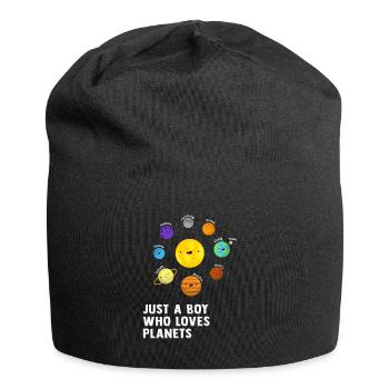 Nur ein Junge, der Planeten Sonnensystem liebt - Jersey-Beanie - Schwarz - Vorne