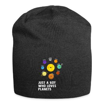 Juste un garçon qui aime les planètes du système solaire - Bonnet en jersey - charbon - Devant