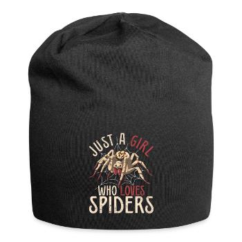 Nur ein Mädchen das Spinnen liebt Arachnide Spinne - Jersey-Beanie - Schwarz - Vorne