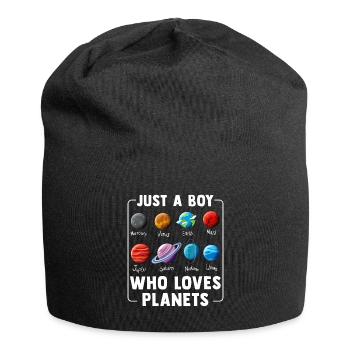Juste un garçon qui aime les planètes du système solaire - Bonnet en jersey - noir - Devant
