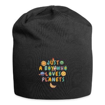 Juste un garçon qui aime les planètes du système solaire - Bonnet en jersey - noir - Devant