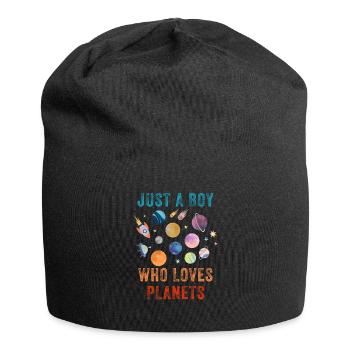 Juste un garçon qui aime les planètes du système solaire - Bonnet en jersey - noir - Devant