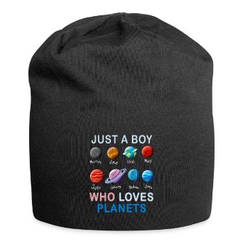 Juste un garçon qui aime les planètes du système solaire - Bonnet en jersey - noir - Devant