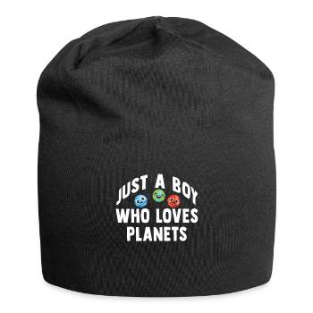 Nur ein Junge, der Planeten Sonnensystem liebt - Jersey-Beanie - Schwarz - Vorne