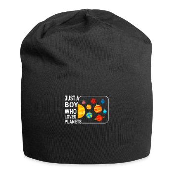 Juste un garçon qui aime les planètes du système solaire - Bonnet en jersey - noir - Devant